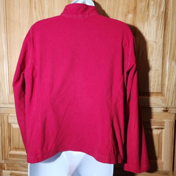 Lands’ End Fleece Pullover Women’s Medium – Red Quarter Zip - Picture 2 of 6